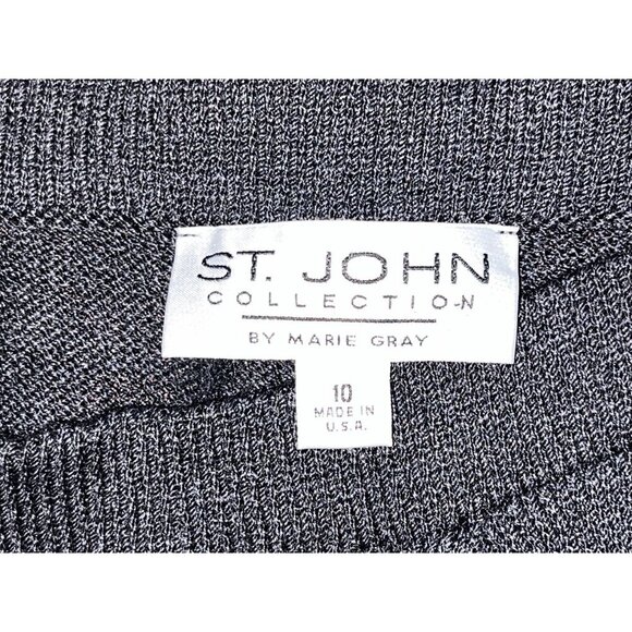 St. John  Collection Dark Gray   High Waist Straight Leg Women's Pants Size 10 - Picture 7 of 10